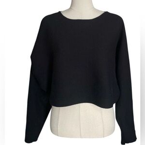 Alexia Amor Women’s Ribbed Knit Dolman Sleeve Top Sweater New Size X-Large Black